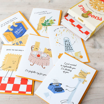 Penne Pals : 12 Pasta Pun Notecards & Envelopes