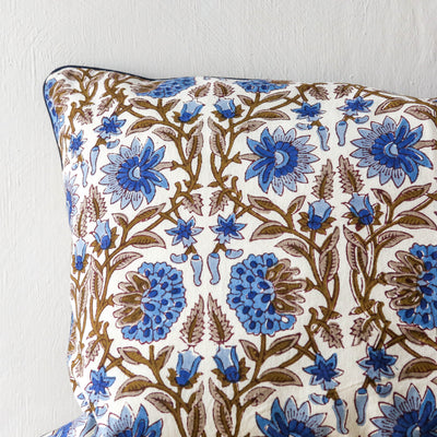 Deoli Block Printed Cushion - Indigo Oblong