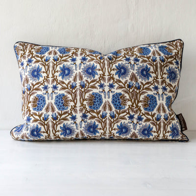 Deoli Block Printed Cushion - Indigo Oblong