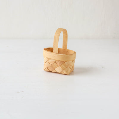 Teeny Tiny Braided Chipwood Basket with Handle