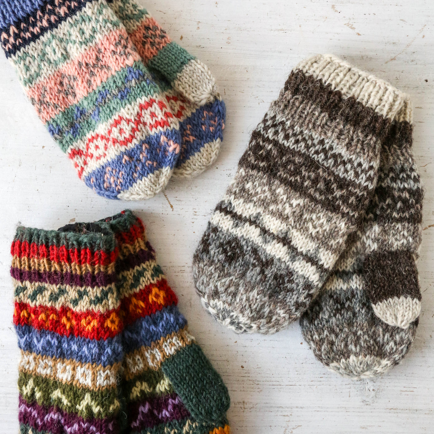 Mittens - Fairisle Oatmeal
