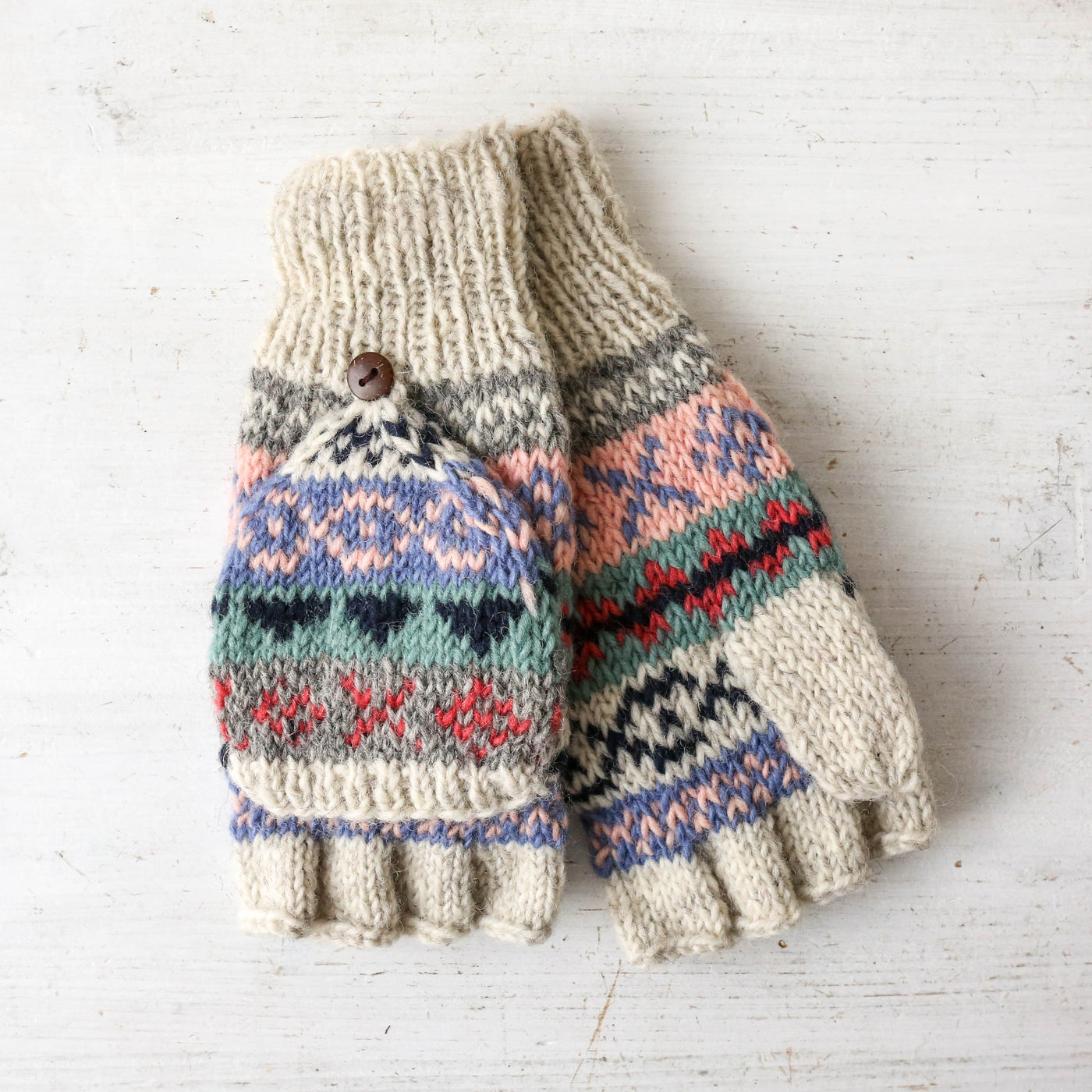 Glove Mitts - Fairisle Oatmeal