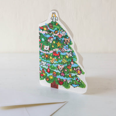 Christmas Tree Cat Card