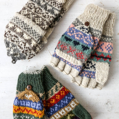 Glove Mitts - Fairisle Oatmeal