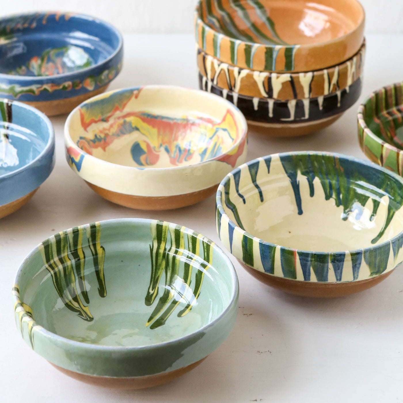 Midi Romanian Slipware Folk Bowl - Random Colour Mix