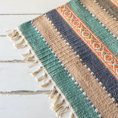 Cotton Stripe Rug in Beach Tones - 60 x 90cm