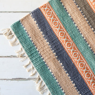Cotton Stripe Rug in Beach Tones - 60 x 90cm