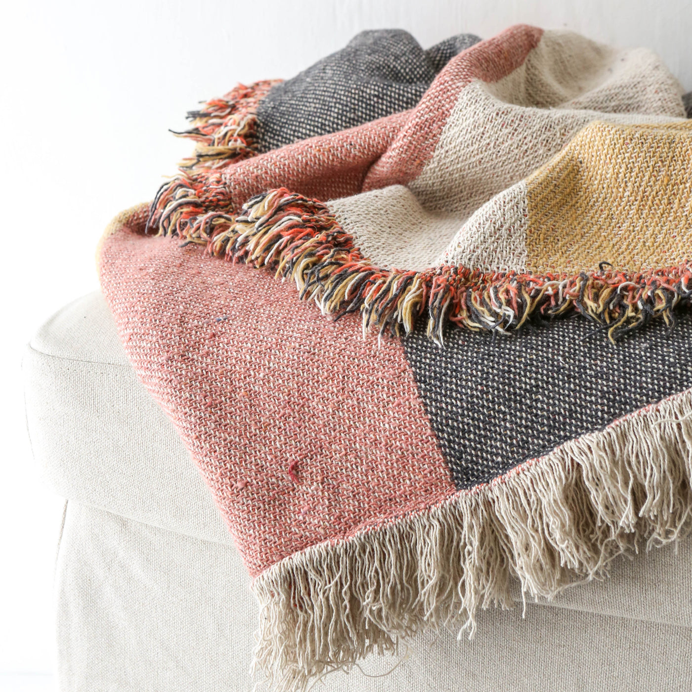 Arni Recycled Cotton Throw - Brown