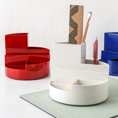 Retro Round Box Desk Organiser