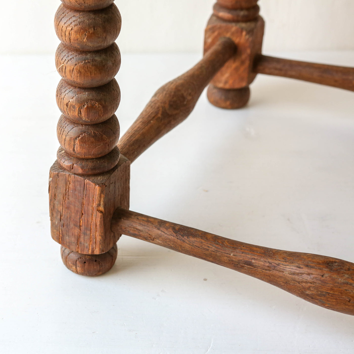 Vintage Oak Foot Stool with Rush Seat  - Design 4