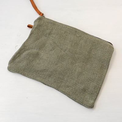 Soft Jute Pouch with Zip Pull