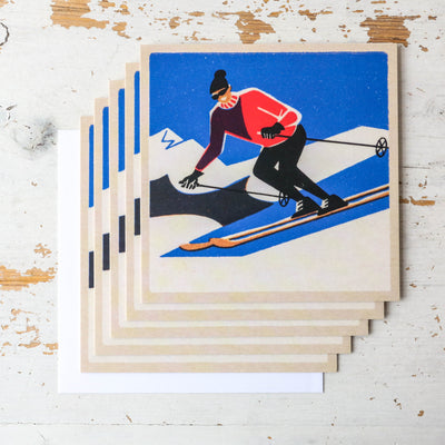'Hitting the Slopes' Vintage Matchbox Card Pack of 5