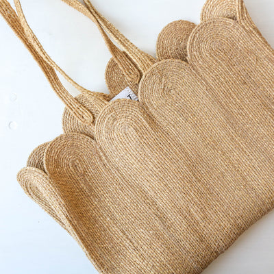Scallop Top Jute Bag