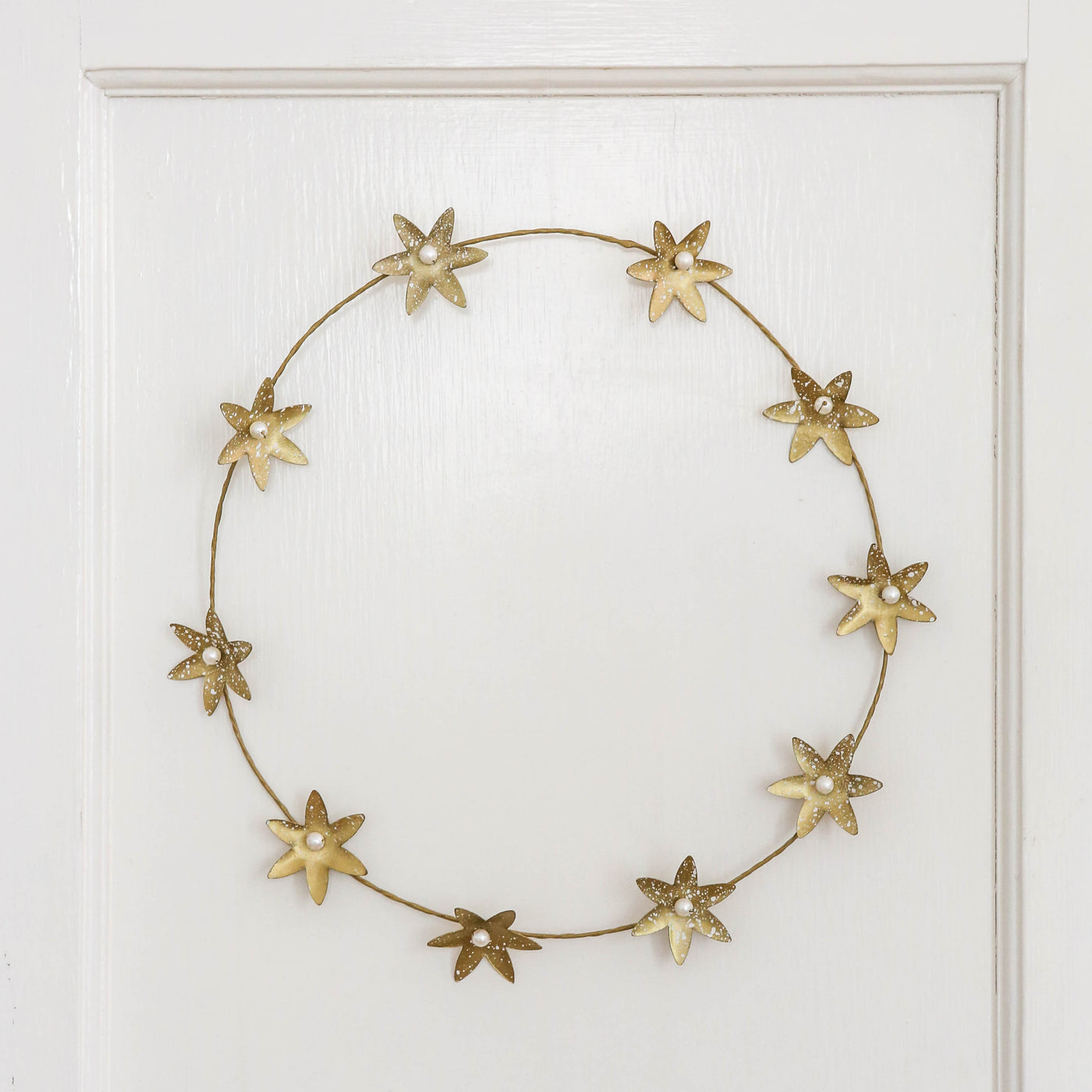 30cm Antique Gold Star Flower Wreath
