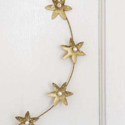 30cm Antique Gold Star Flower Wreath