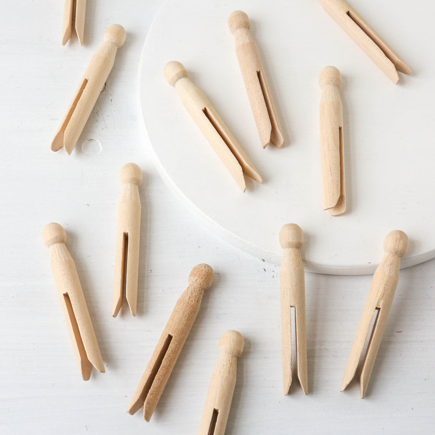 12 Traditional Wooden Clothes Pegs