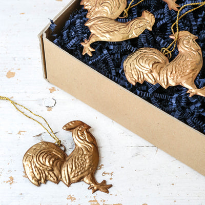 Cockerel Decoration - Pressed Antique Brass
