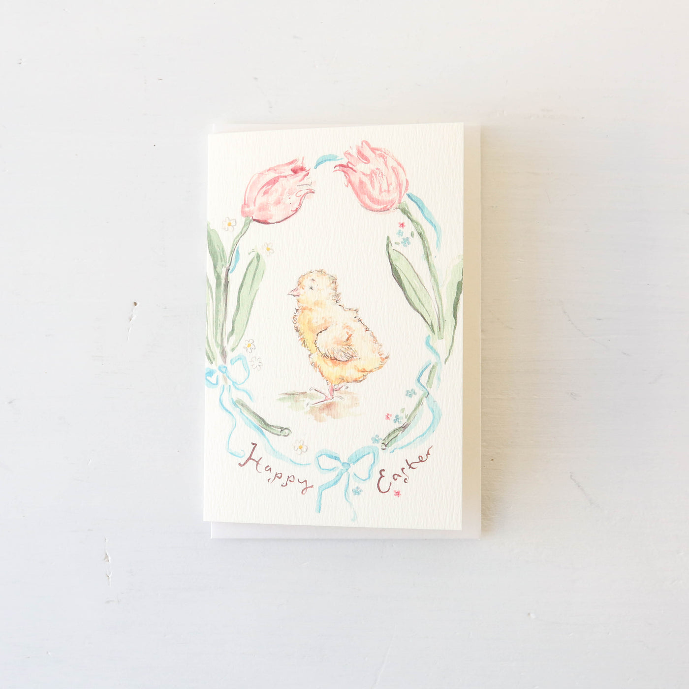 Happy Easter Tulips & Chick Card