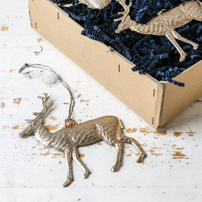 Stag Decoration - Pressed Antique Silver