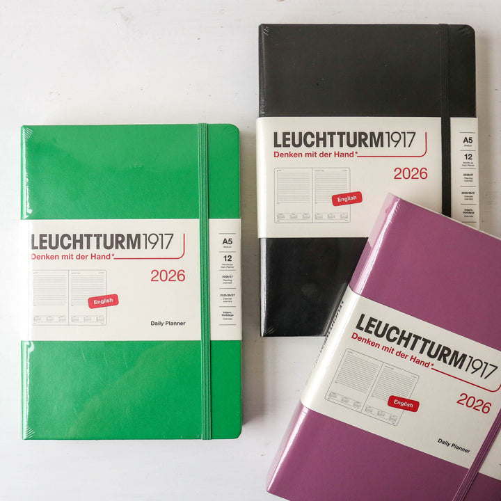 Agenda Journalier 2026 LEUCHTTURM1917, Anglais - A5 - Hardcover - Blac