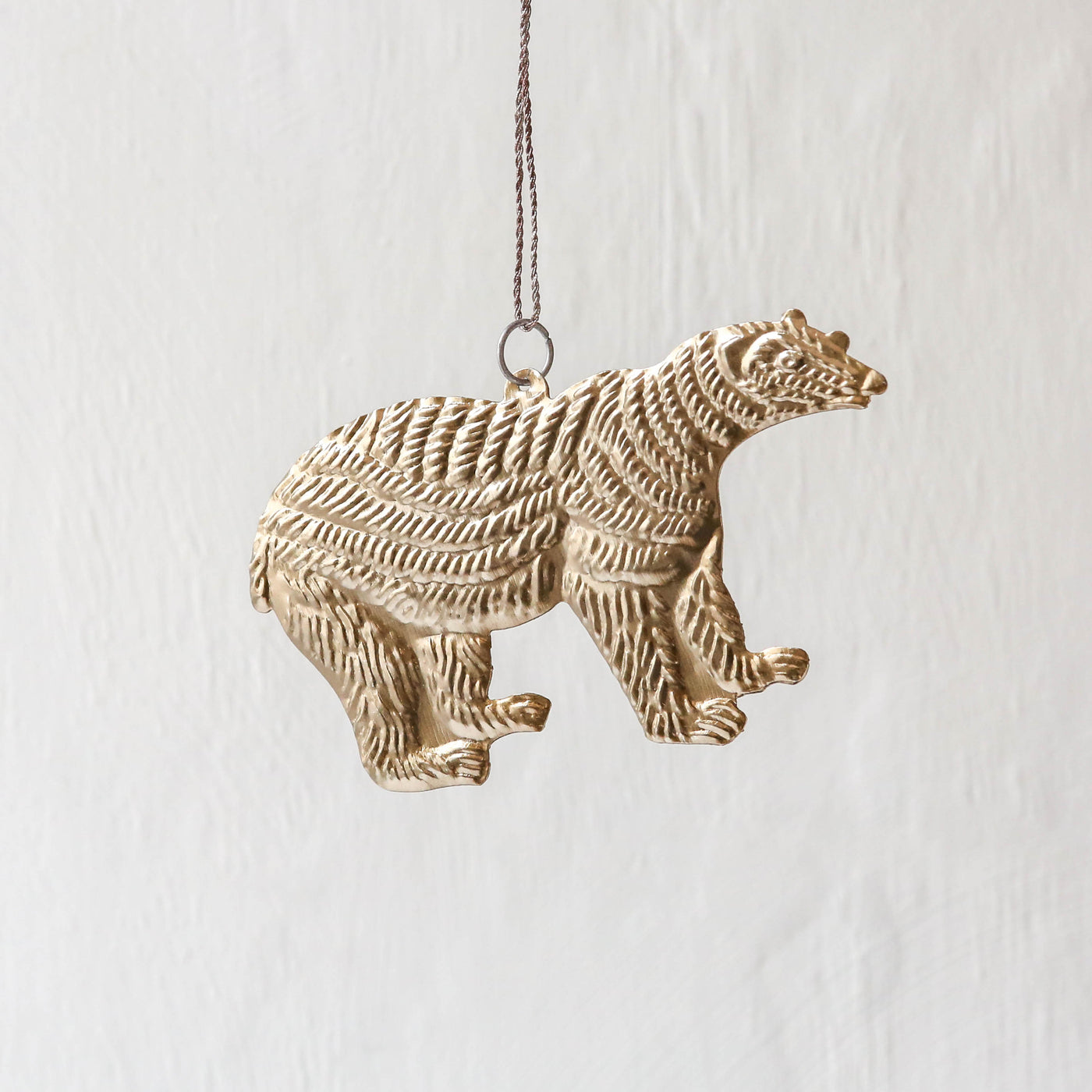 Polar Bear Decoration - Pressed Antique Silvery Gold