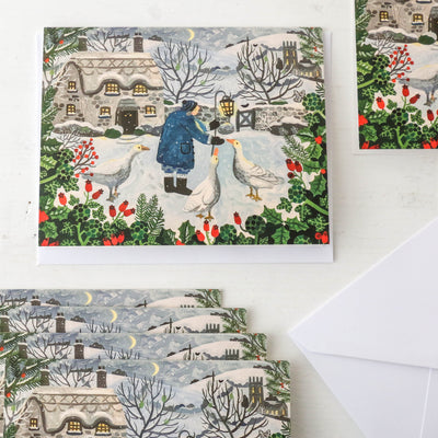 Geese by Moonlight Pack of 6 Charity Christmas Cards