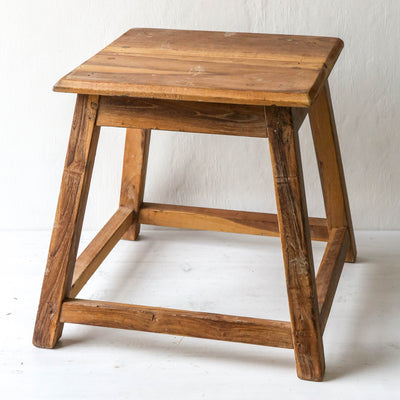Reclaimed Wooden Square Stool - Batch 1 - Design A - LOCAL PICK UP ONLY