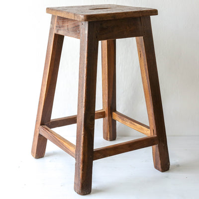 Reclaimed Wooden Square Stool - Batch 1 - Design D - LOCAL PICK UP ONLY
