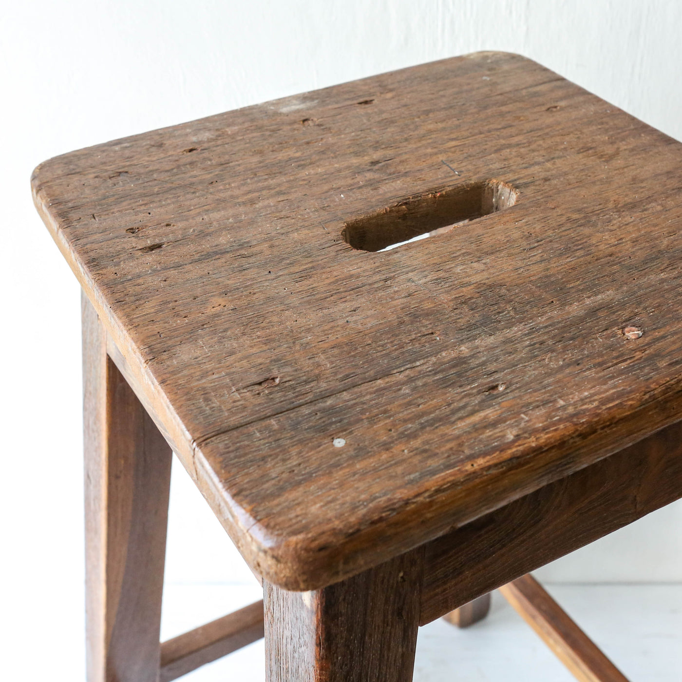 Reclaimed Wooden Square Stool - Batch 1 - Design D - LOCAL PICK UP ONLY