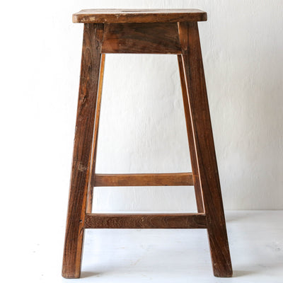 Reclaimed Wooden Square Stool - Batch 1 - Design D - LOCAL PICK UP ONLY