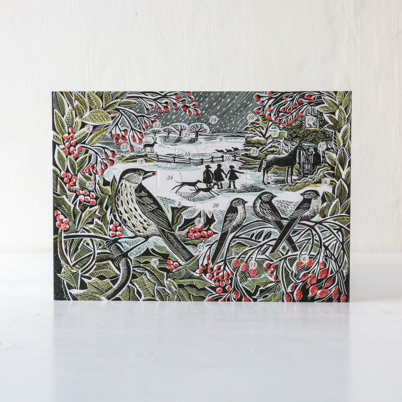 Holly Hedge Mini Advent Calendar & Greetings Card