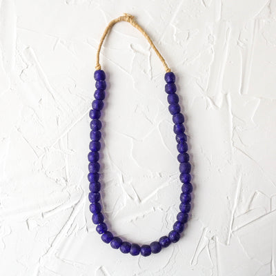 Recycled Glass Beads - 14mm Cobalt