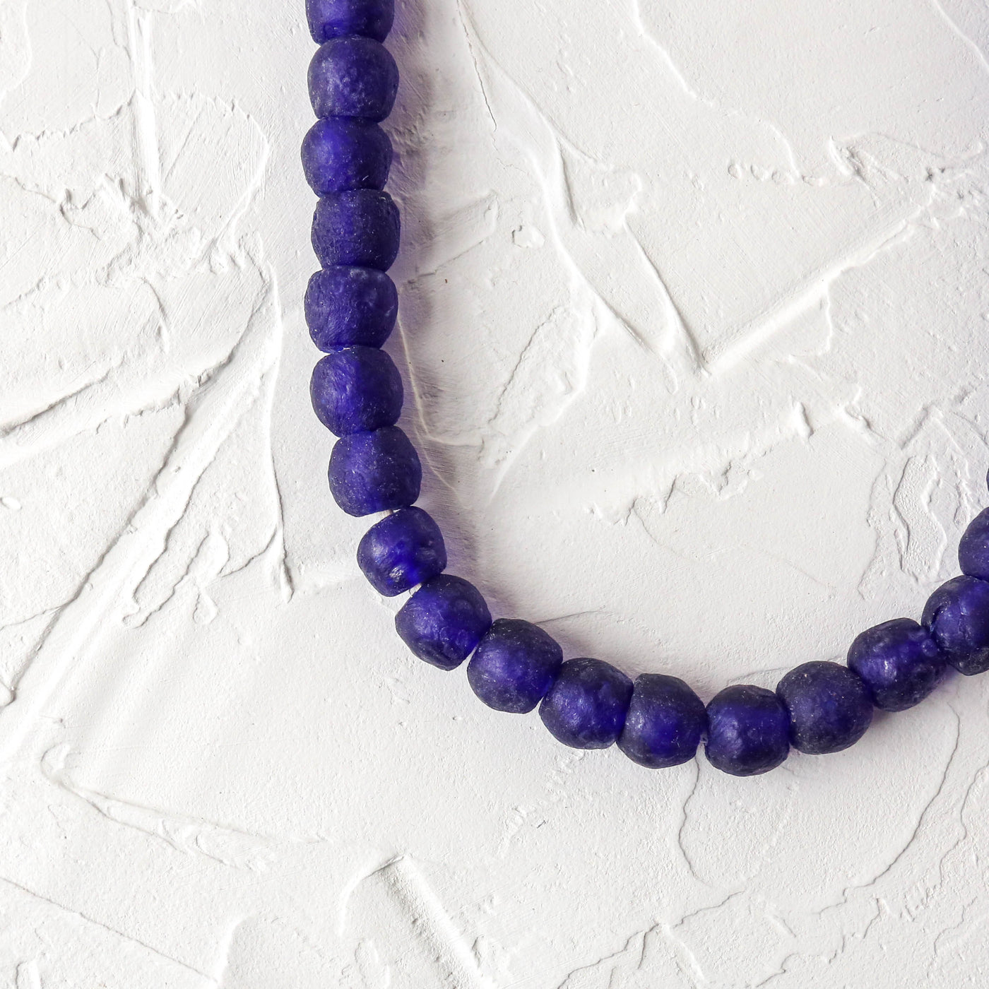 Recycled Glass Beads - 14mm Cobalt