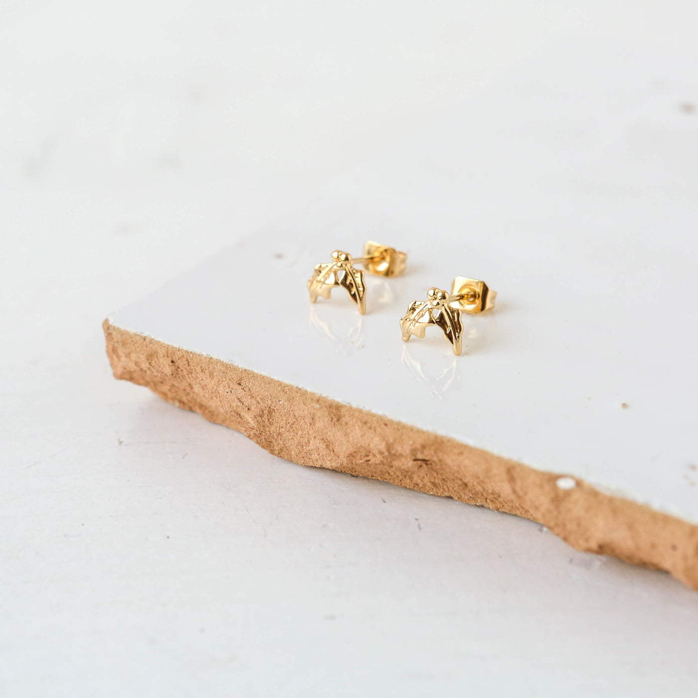 Gold Holly Stud Earrings