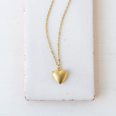 Vintage Style Plain Brass Heart Locket