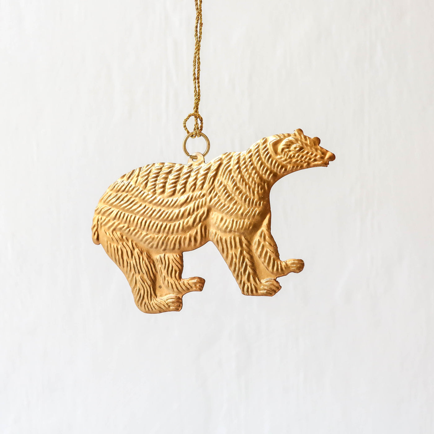 Polar Bear Decoration - Pressed Antique Brass