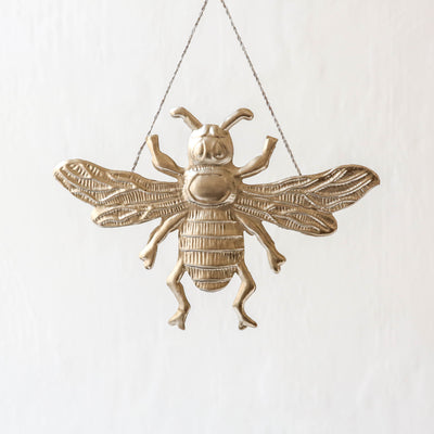 Bee Decoration - Pressed Antique Silvery Gold