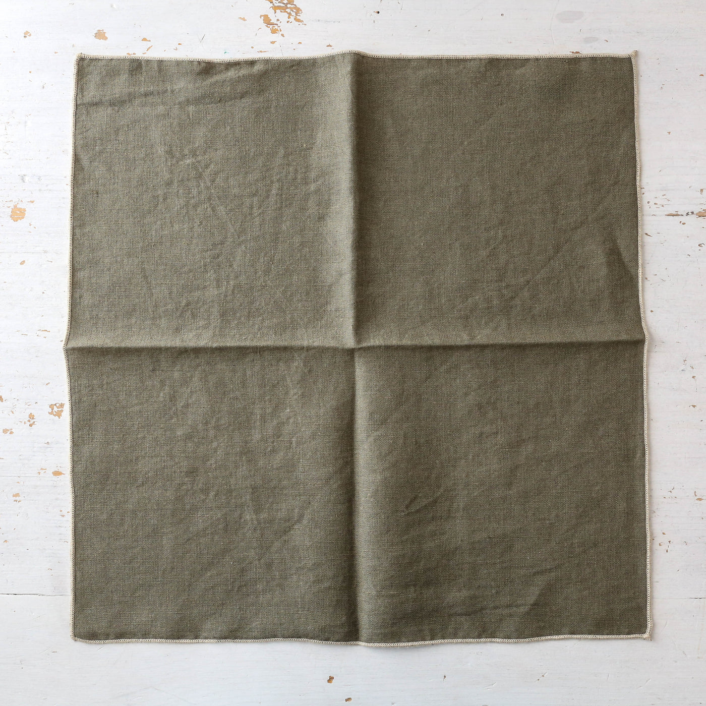 Set of Four Washed Linen Napkins - Khaki