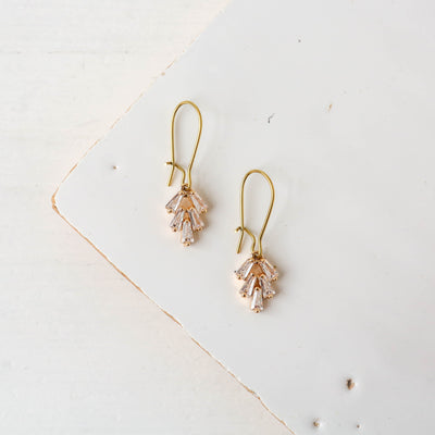 Deco Crystal 'Chrysler' Drop Earrings - Baguette Top