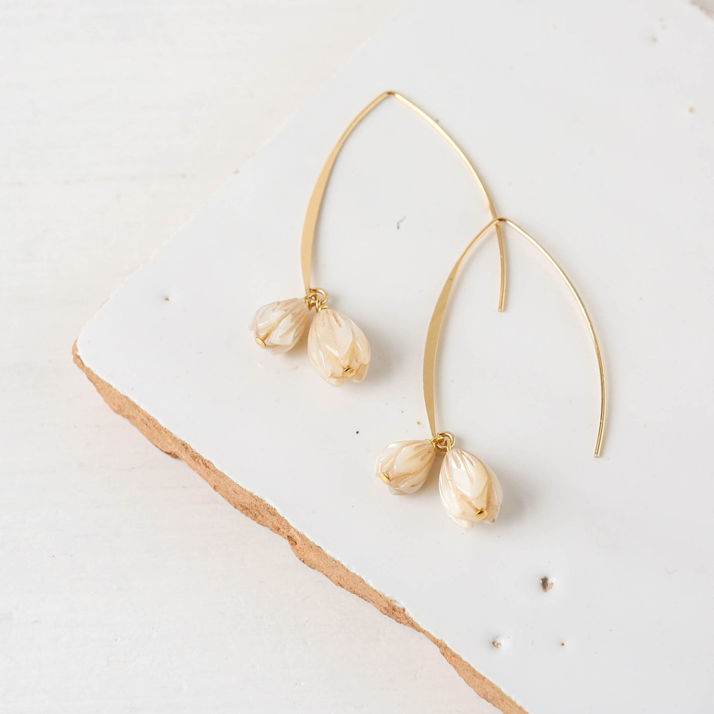 Pearl Snowdrop Earrings - Gold