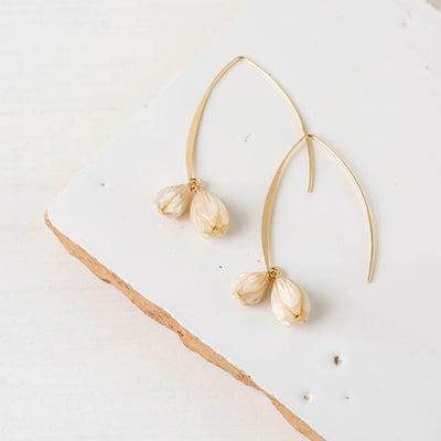 Pearl Snowdrop Earrings - Gold