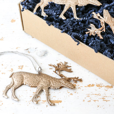 Reindeer Decoration - Pressed Antique Silver