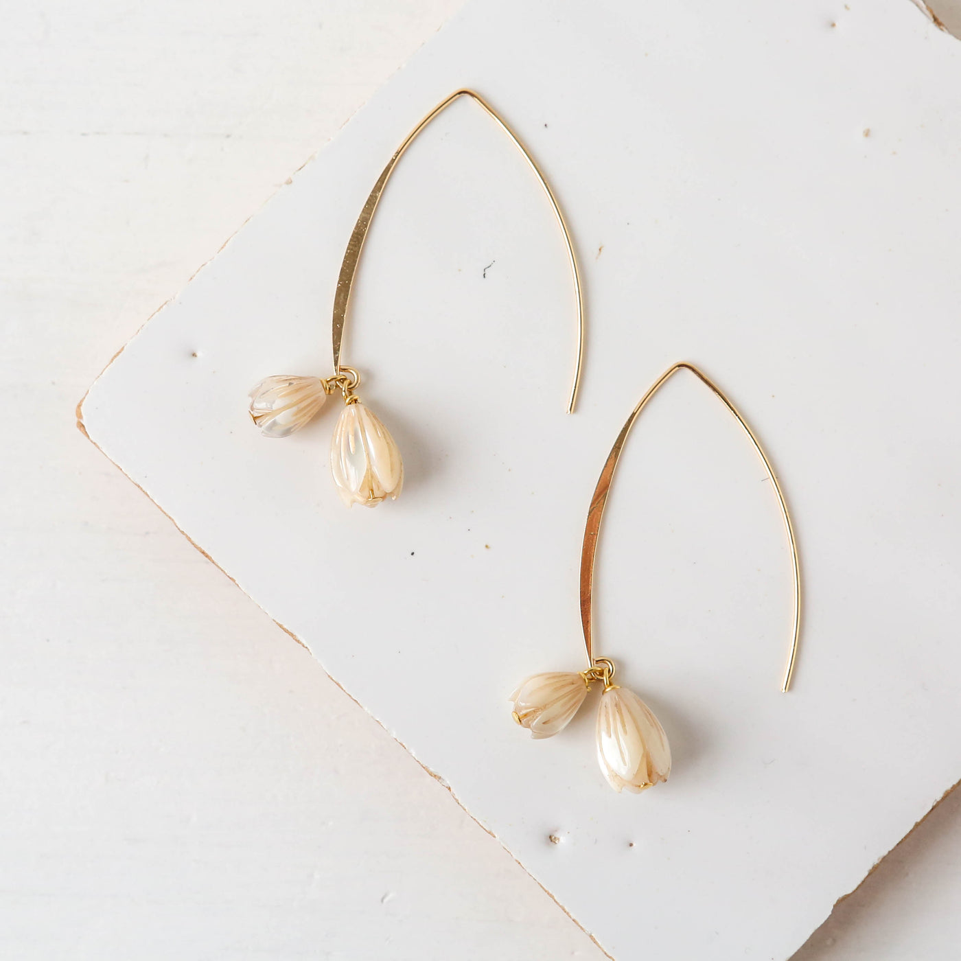 Pearl Snowdrop Earrings - Gold