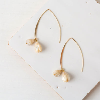 Pearl Snowdrop Earrings - Gold
