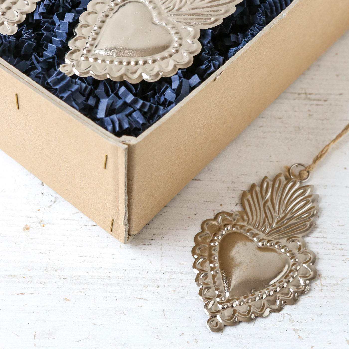 Sacred Heart Decoration - Antique Silver