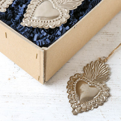 Sacred Heart Decoration - Antique Silver