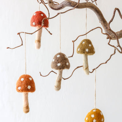 Felt Toadstool Hanging Decoration