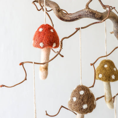 Felt Toadstool Hanging Decoration