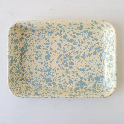 Splatterware Enamel Small Roasting Tray - Sky Blue