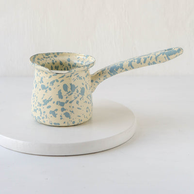 Splatterware Enamel Hot Chocolate Pot - Sky Blue